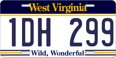 WV license plate 1DH299