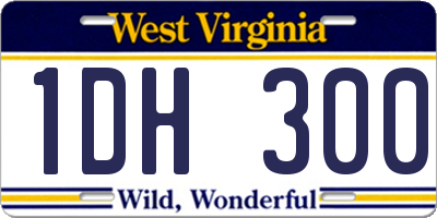 WV license plate 1DH300