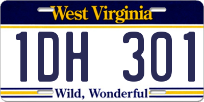 WV license plate 1DH301