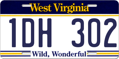 WV license plate 1DH302