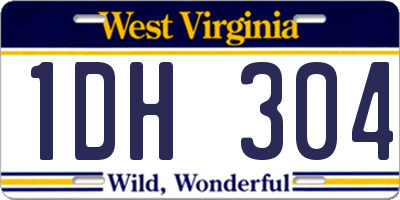 WV license plate 1DH304