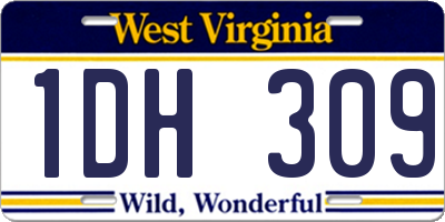 WV license plate 1DH309