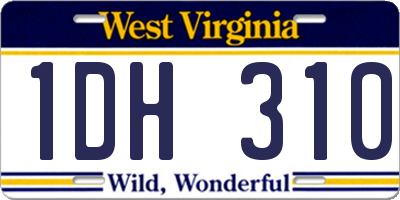 WV license plate 1DH310