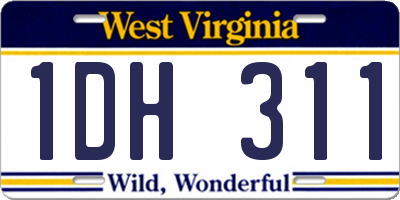 WV license plate 1DH311