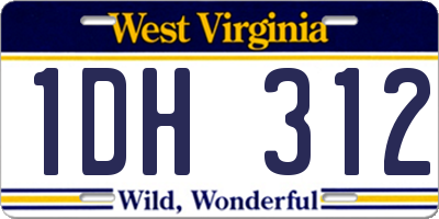 WV license plate 1DH312