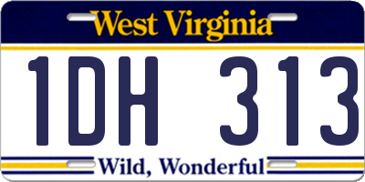 WV license plate 1DH313