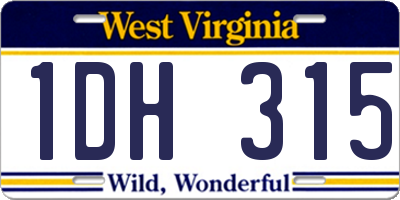 WV license plate 1DH315