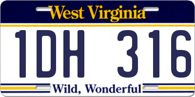 WV license plate 1DH316