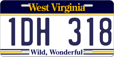 WV license plate 1DH318