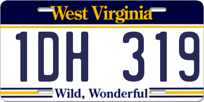 WV license plate 1DH319