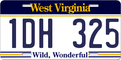 WV license plate 1DH325