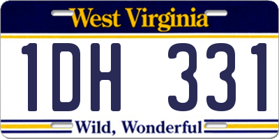 WV license plate 1DH331