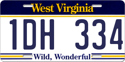 WV license plate 1DH334