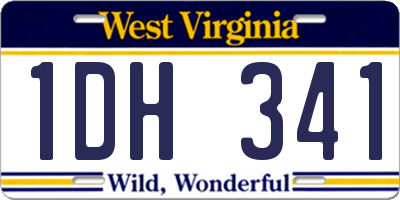 WV license plate 1DH341