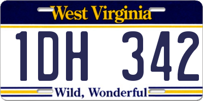 WV license plate 1DH342