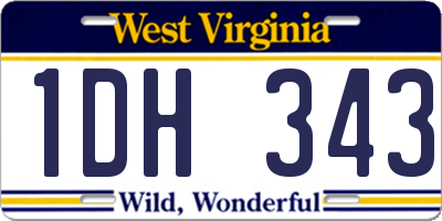 WV license plate 1DH343