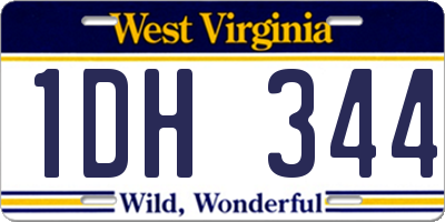 WV license plate 1DH344