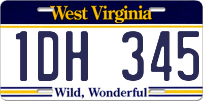 WV license plate 1DH345