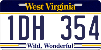 WV license plate 1DH354