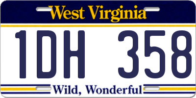 WV license plate 1DH358