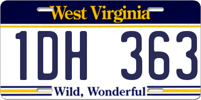WV license plate 1DH363