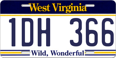 WV license plate 1DH366