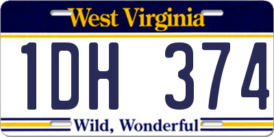 WV license plate 1DH374