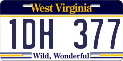 WV license plate 1DH377