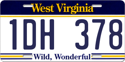 WV license plate 1DH378
