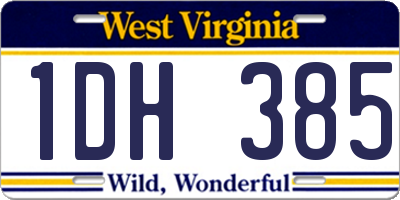 WV license plate 1DH385