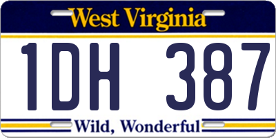 WV license plate 1DH387