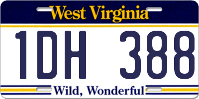 WV license plate 1DH388