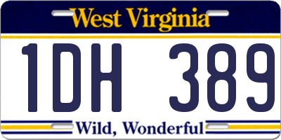 WV license plate 1DH389