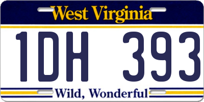 WV license plate 1DH393