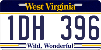 WV license plate 1DH396