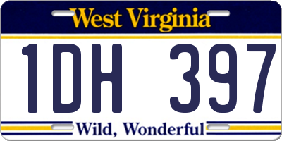 WV license plate 1DH397