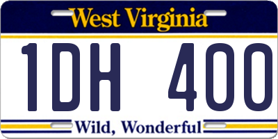 WV license plate 1DH400