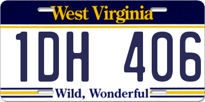 WV license plate 1DH406
