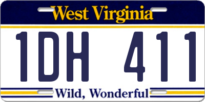 WV license plate 1DH411