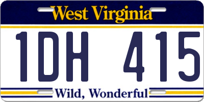 WV license plate 1DH415