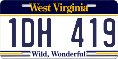 WV license plate 1DH419