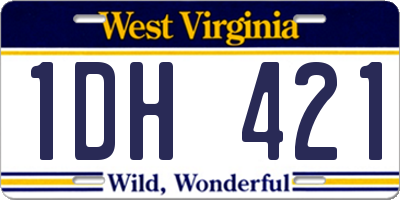 WV license plate 1DH421
