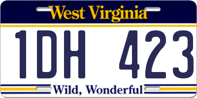 WV license plate 1DH423