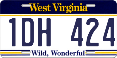 WV license plate 1DH424