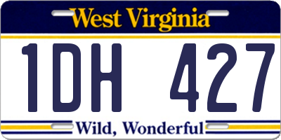 WV license plate 1DH427