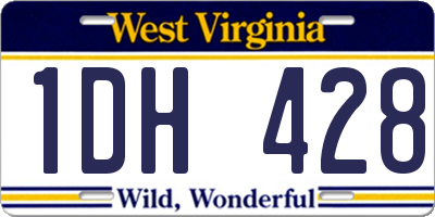 WV license plate 1DH428