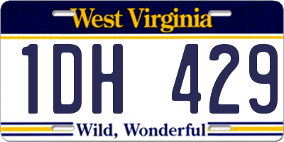 WV license plate 1DH429