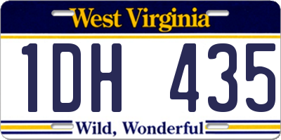 WV license plate 1DH435