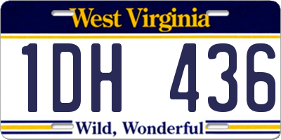 WV license plate 1DH436