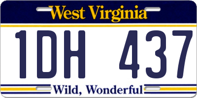 WV license plate 1DH437